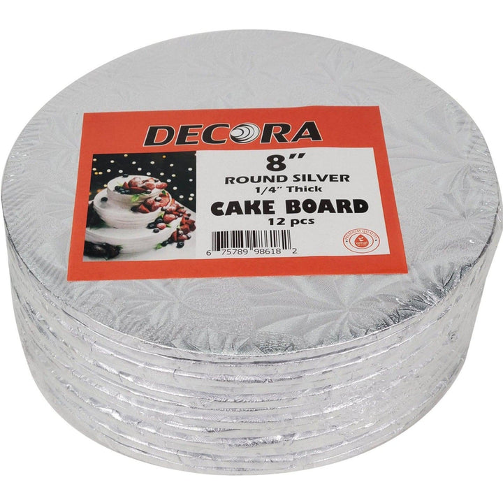 Decora - Plateau à gâteau - Rond - Argent - 8x1/4