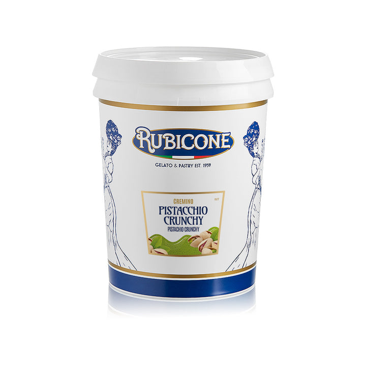 Crème de pistaches croquantes à tartiner - Cremino Pistachio Crunchy - Seau de 5 KG - Rubicone Canada - Fabriqué en Italie