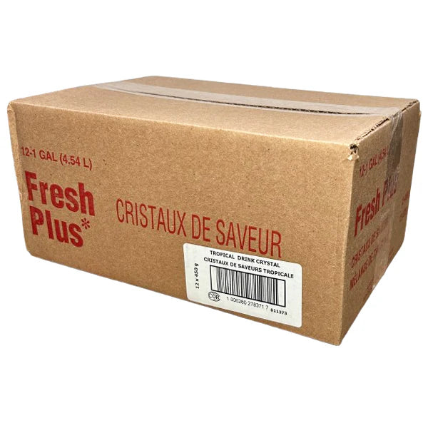 Cristaux de boisson Fresh Plus Framboise - Mélange pour boisson et granité - Lynch - Caisse (12 x 450 grammes)