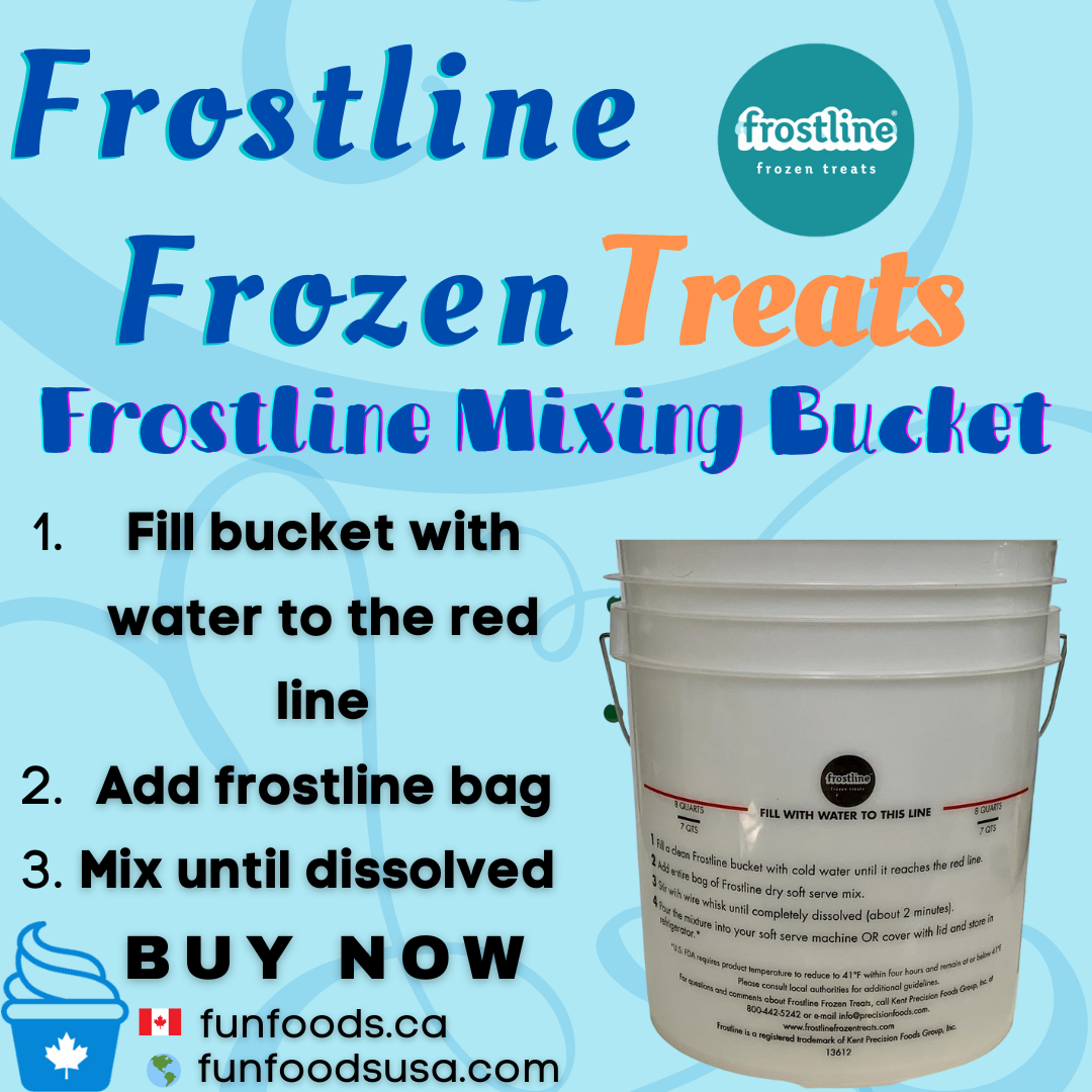 Service doux Frostline | Service doux Dole | Seau à mélanger, couvercle et fouet pour granité - Ensemble de mélange