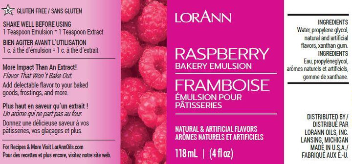 Raspberry Bakery Emulsion - 4 oz. - 16 oz., 1 Gallon, 5 Gallons - Bakery Emulsions Canada