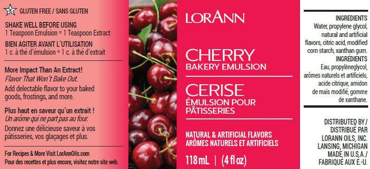 Cherry Bakery Emulsion - 4 oz. - 16 oz., 1 Gallon, 5 Gallons - Bakery Emulsions Canada