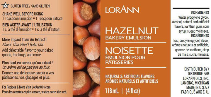 Hazelnut Bakery Emulsion - 4 oz. - 16 oz., 1 Gallon, 5 Gallons - Bakery Emulsions Canada