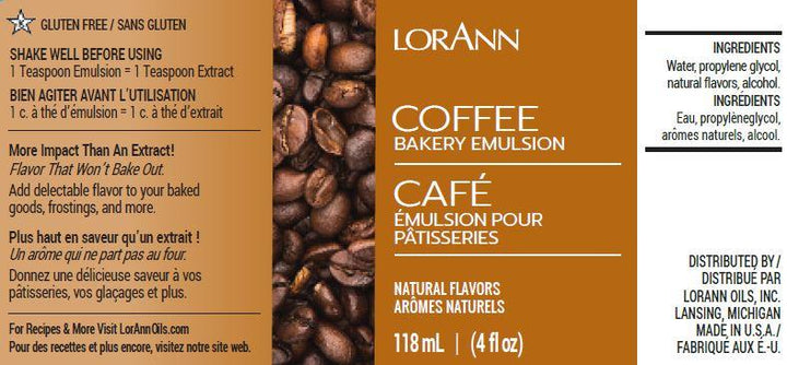 Coffee Bakery Emulsion - 4 oz. - 16 oz., 1 Gallon, 5 Gallons - Bakery Emulsions Canada