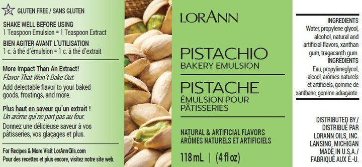 Pistachio Bakery Emulsion - 4 oz. - 16 oz., 1 Gallon, 5 Gallons - Bakery Emulsions Canada