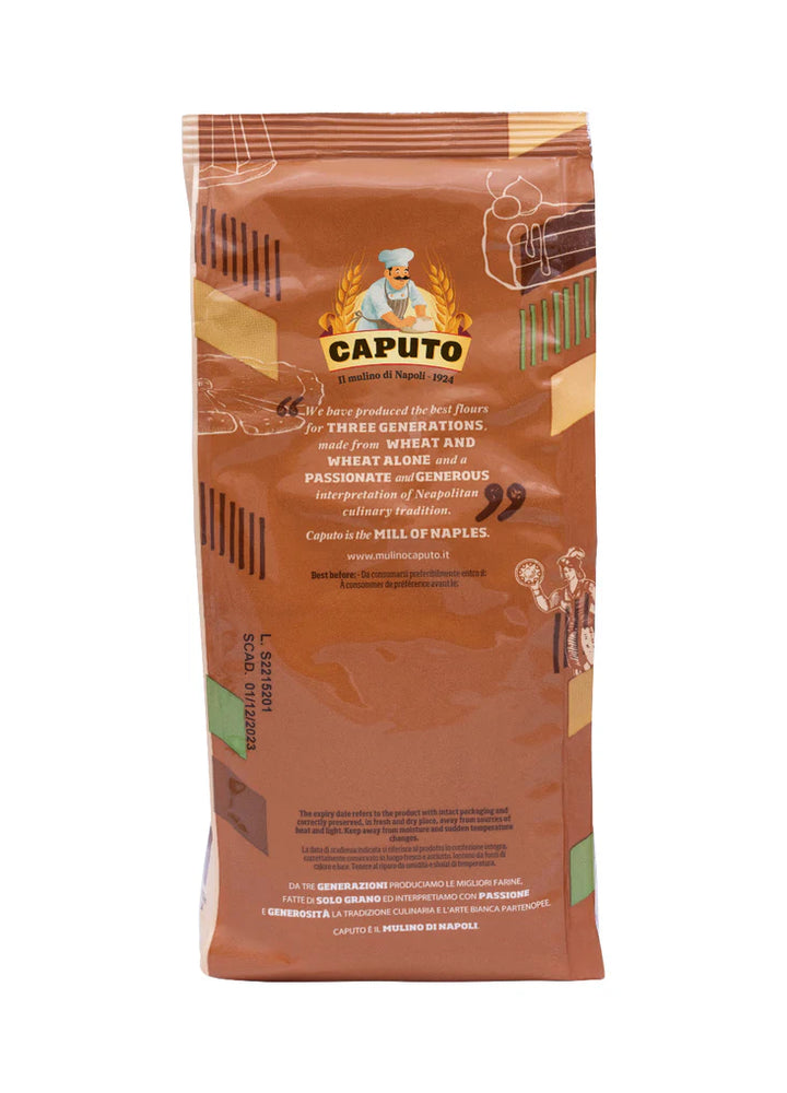 Caputo flour package with branding and text on a white background
