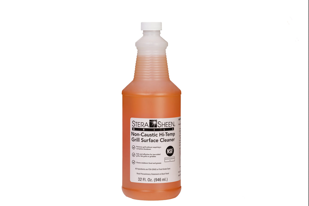 Stera-Sheen Nettoyant pour gril, sans danger pour les aliments, non caustique, puissant nettoyant pour surfaces de gril et de plaque chauffante, surfaces chaudes propres, 1 bouteille de 32 fl oz