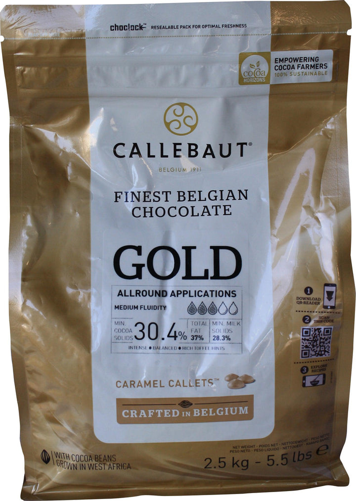 Callebaut - Pépites de chocolat blanc - OR - Goût caramel