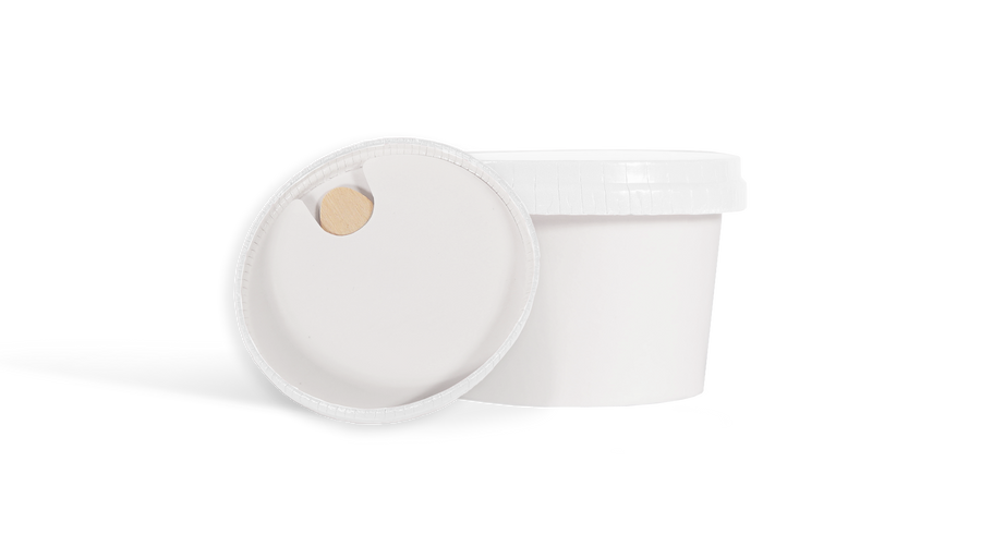 Ice Cream Containers - Single Serve 4 oz Cups with Tab, Lids and Spoons Combo, 1000 each per case - Ships free within Canada