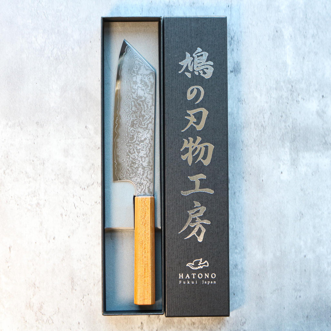 Kenshiro Hatono Ginsan Damas Bunka 180 mm Zelkova