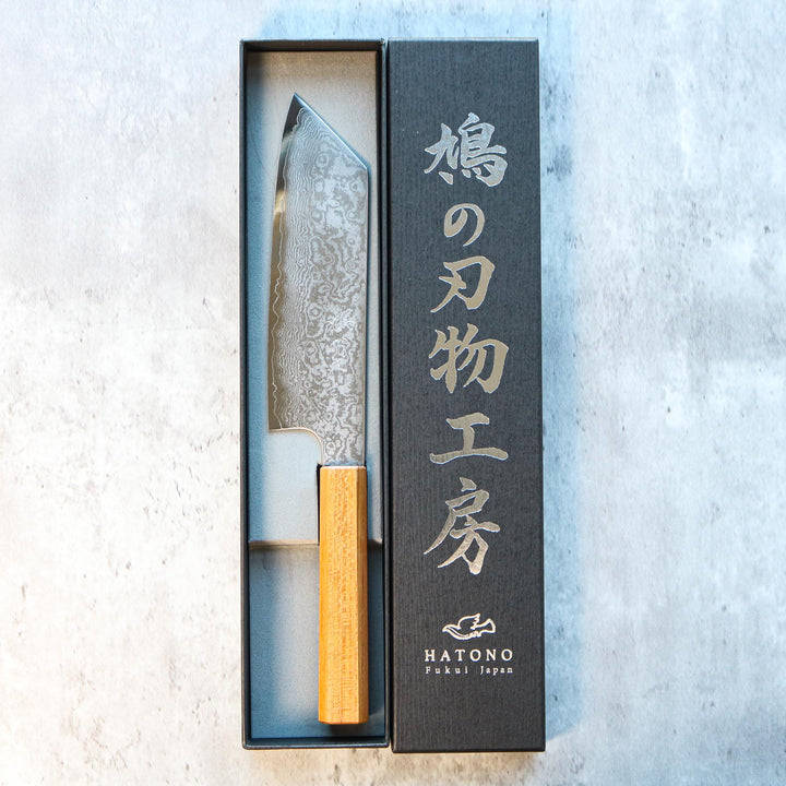 Kenshiro Hatono Ginsan Damas Bunka 180 mm Zelkova