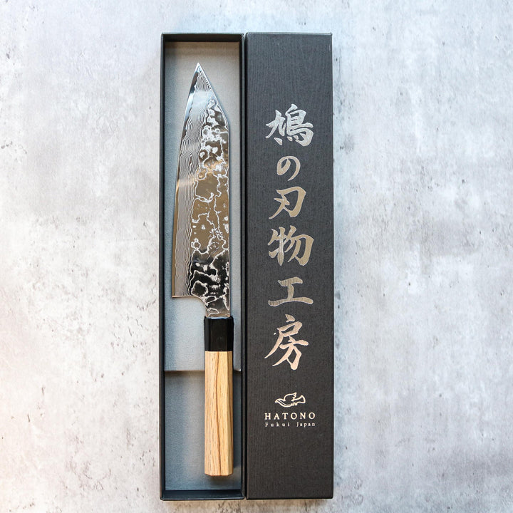 Kenshiro Hatono STRIX Damas Gyuto 210 mm Chêne