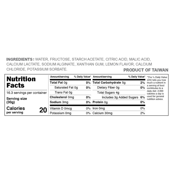 Nutritional Info Lemon Sour Bursting Boba | Sour Popping Boba