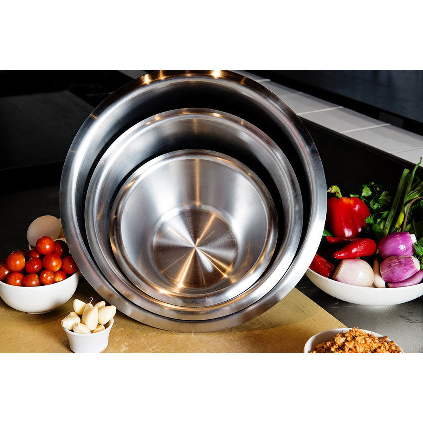 Bol mélangeur à fond plat en acier inoxydable MATFER, 29,8 cm (11,75 po) - Distribution canadienne