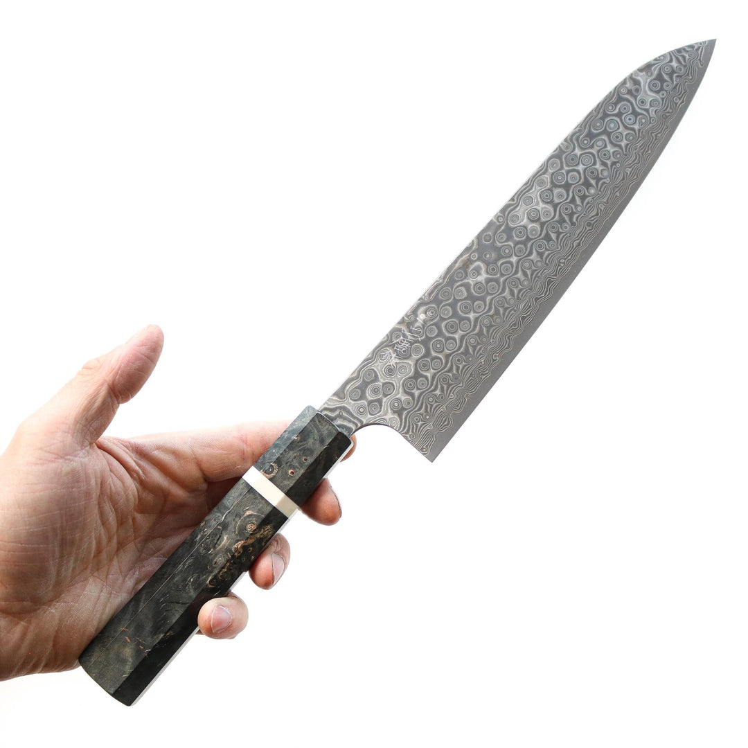 Couteau de cuisine Nigara Hamono Damascus Anmon Gyuto 195 mm