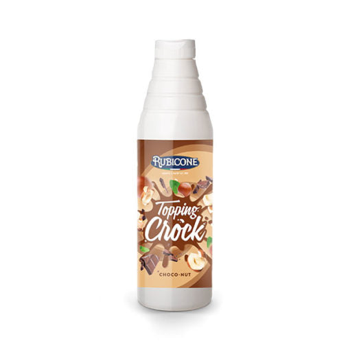 Choco-Hazelnut Topping with pieces - 1 KG Squeeze Bottle - Rubicone Canada