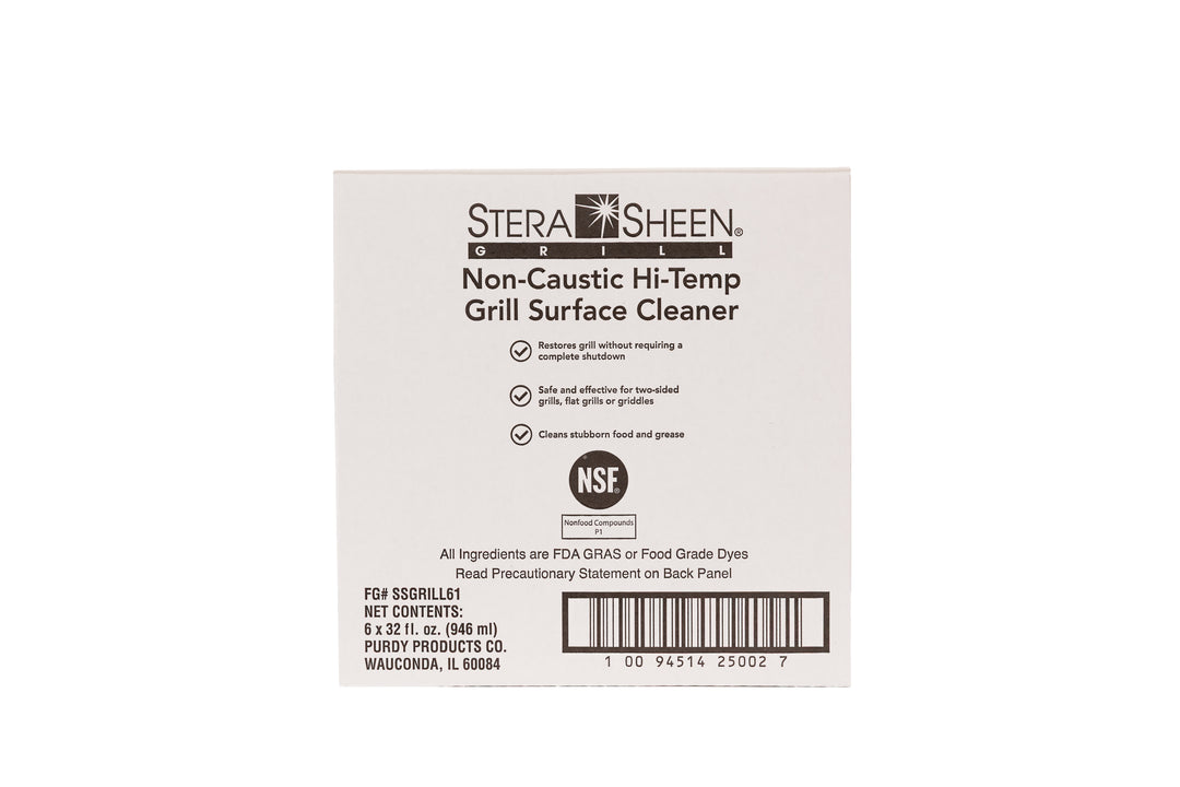 Stera-Sheen Nettoyant pour gril, sans danger pour les aliments, non caustique, puissant nettoyant pour surfaces de gril et de plaque chauffante, surfaces chaudes propres, 1 bouteille de 32 fl oz