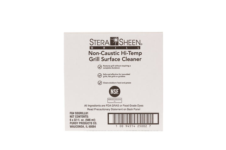 Stera-Sheen Nettoyant pour gril, sans danger pour les aliments, non caustique, puissant nettoyant pour surfaces de gril et de plaque chauffante, surfaces chaudes propres, 1 bouteille de 32 fl oz