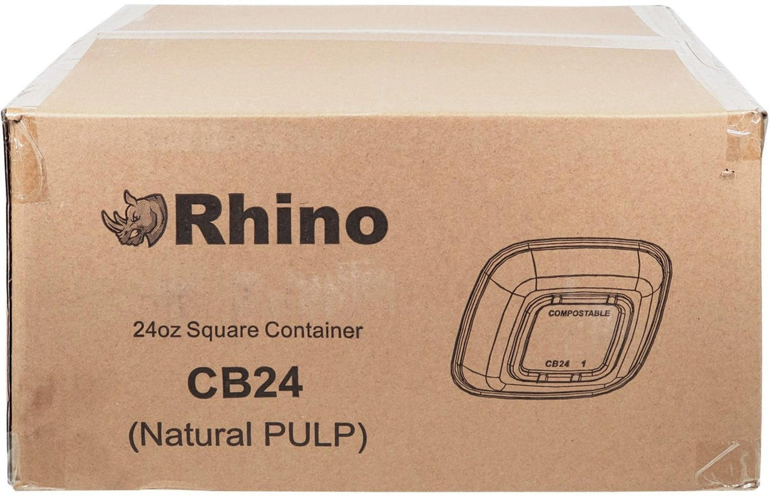 Rhino - Boîte carrée en pulpe naturelle de 24 oz - CB24