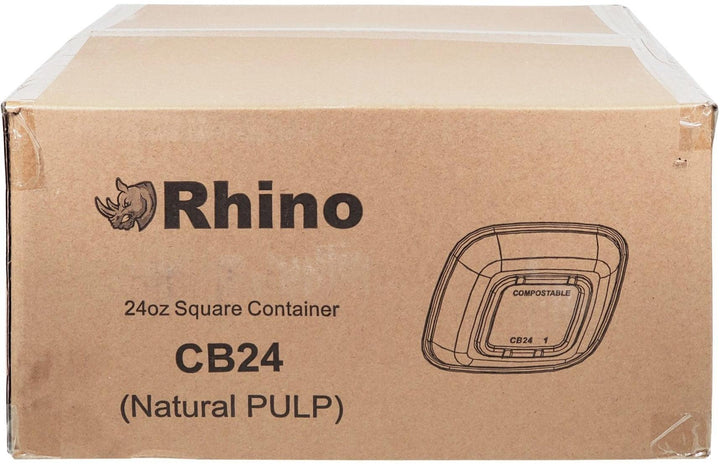 Rhino - Boîte carrée en pulpe naturelle de 24 oz - CB24