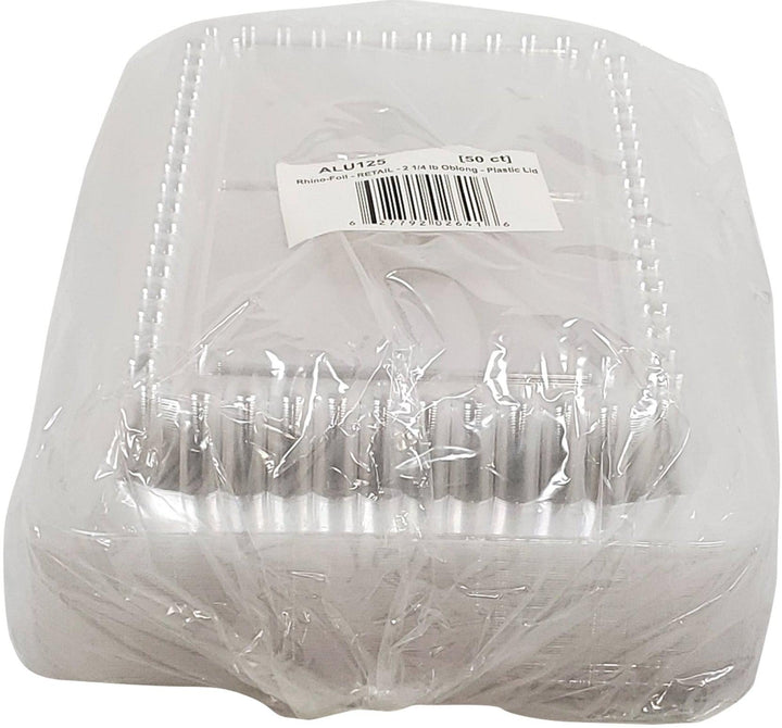 Rhino-Foil - 2 1/4 lb Oblong - Plastic Lid - AR120R
