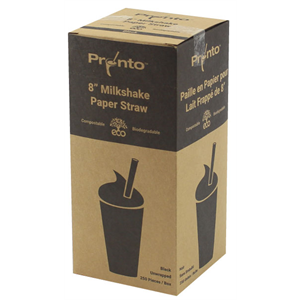 Box of Unwrapped Blue Stripe Paper Straws