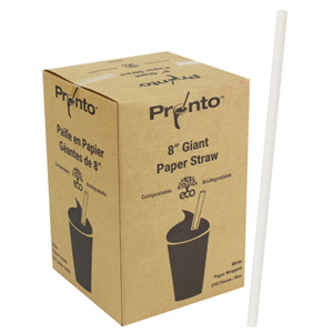 Box of White Wrapped Straws