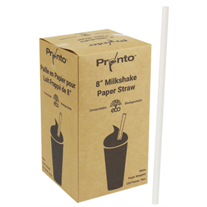 Box of Wrapped White Paper Straws