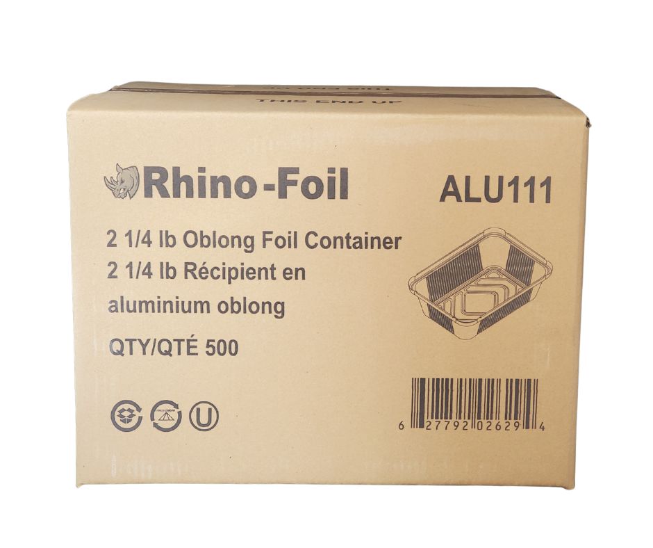 Rhino-Foil - Contenant en feuille d'aluminium oblongue - 2 1/4 lb - Très résistant