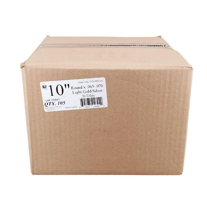 Enjay - Feuilles de coquille Saint-Jacques - 25,4 cm (10 po) - Rondes - Or clair/Argent - Épaisseur de 0,070 po