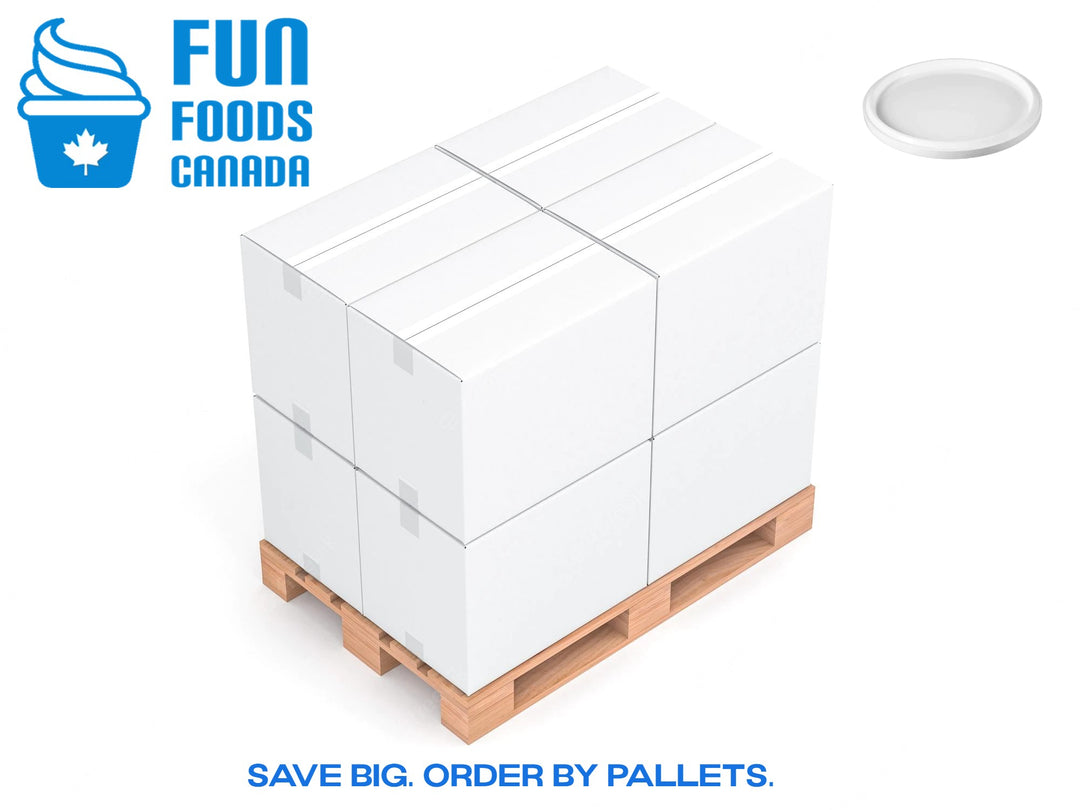 Sold By The Pallet White Lid (Fits 1.5, 2.5, 3 Gallon Dairy Ice Cream Pails) | Food Safe | Freezer Safe | Foodservice Canada