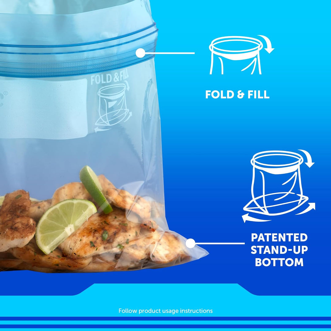 Ziploc Medium Food Storage Freezer Bags - 100 x 5 (500 Bags) - Grip 'n Seal Technology for Easier Grip - Easy Open and Close - Canadian Distribution New