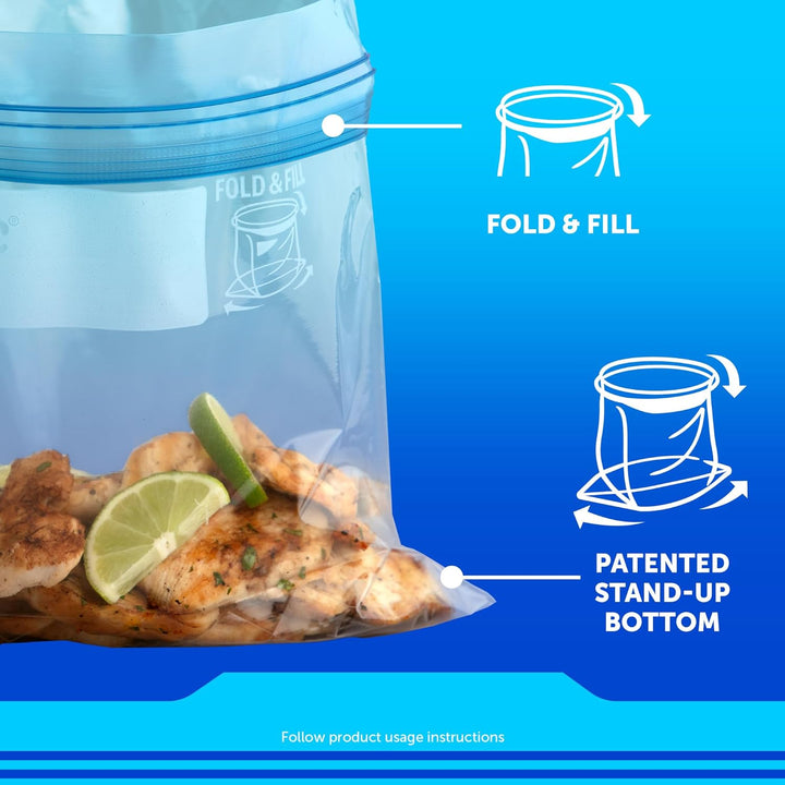 Ziploc Medium Food Storage Freezer Bags - 100 x 5 (500 Bags) - Grip 'n Seal Technology for Easier Grip - Easy Open and Close - Canadian Distribution New