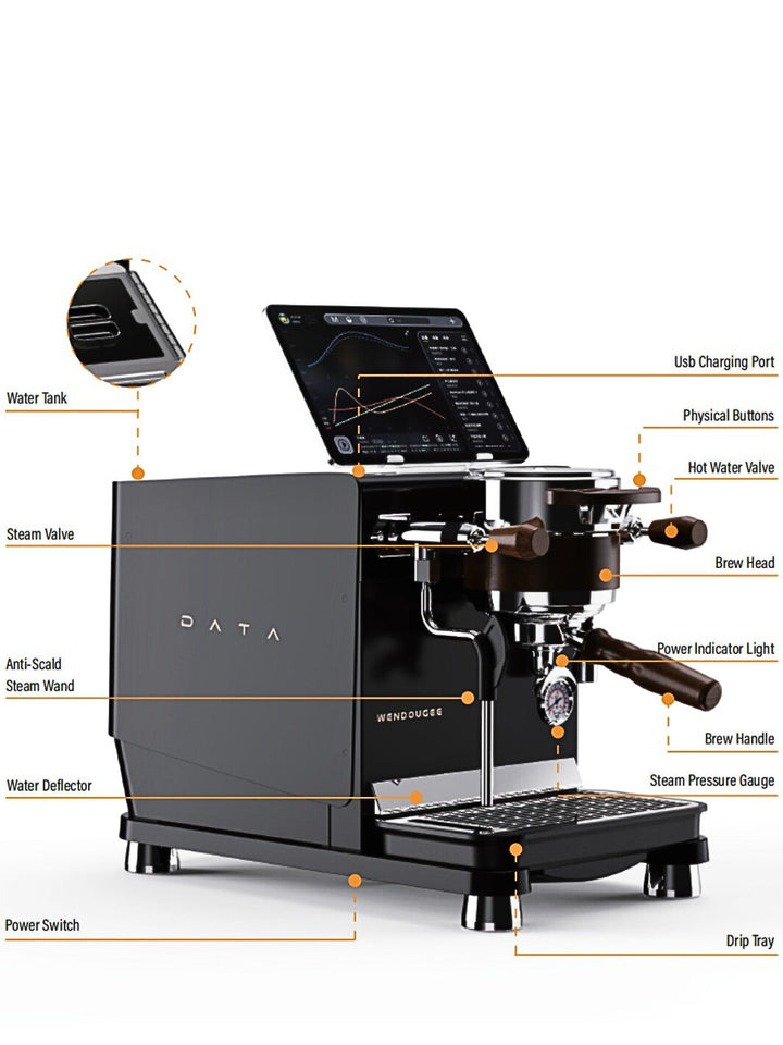 WENDOUGEE Data S Espresso Machine (120V) (Reservoir/Direct Plumb)
