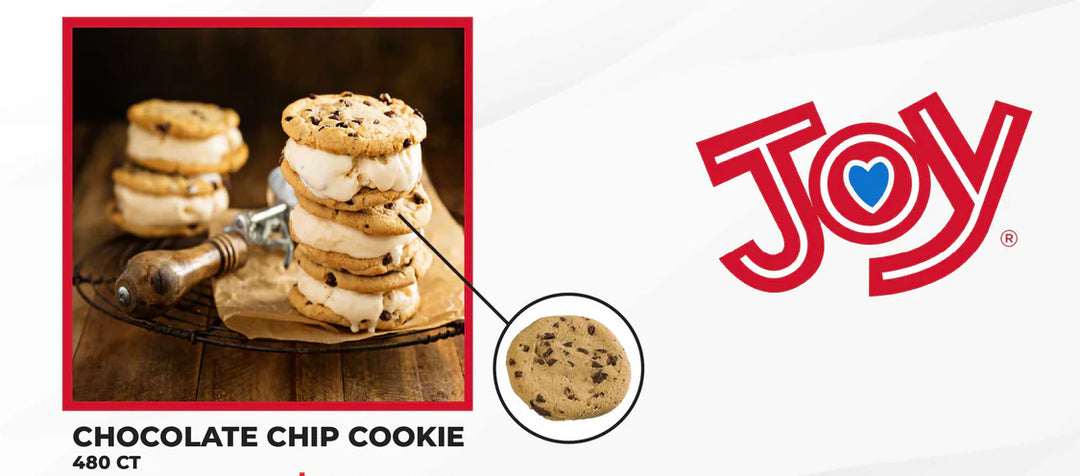 Create top-selling ice cream sandwiches, sundaes, and other desserts with these Joy chocolate chip cookie wafers!