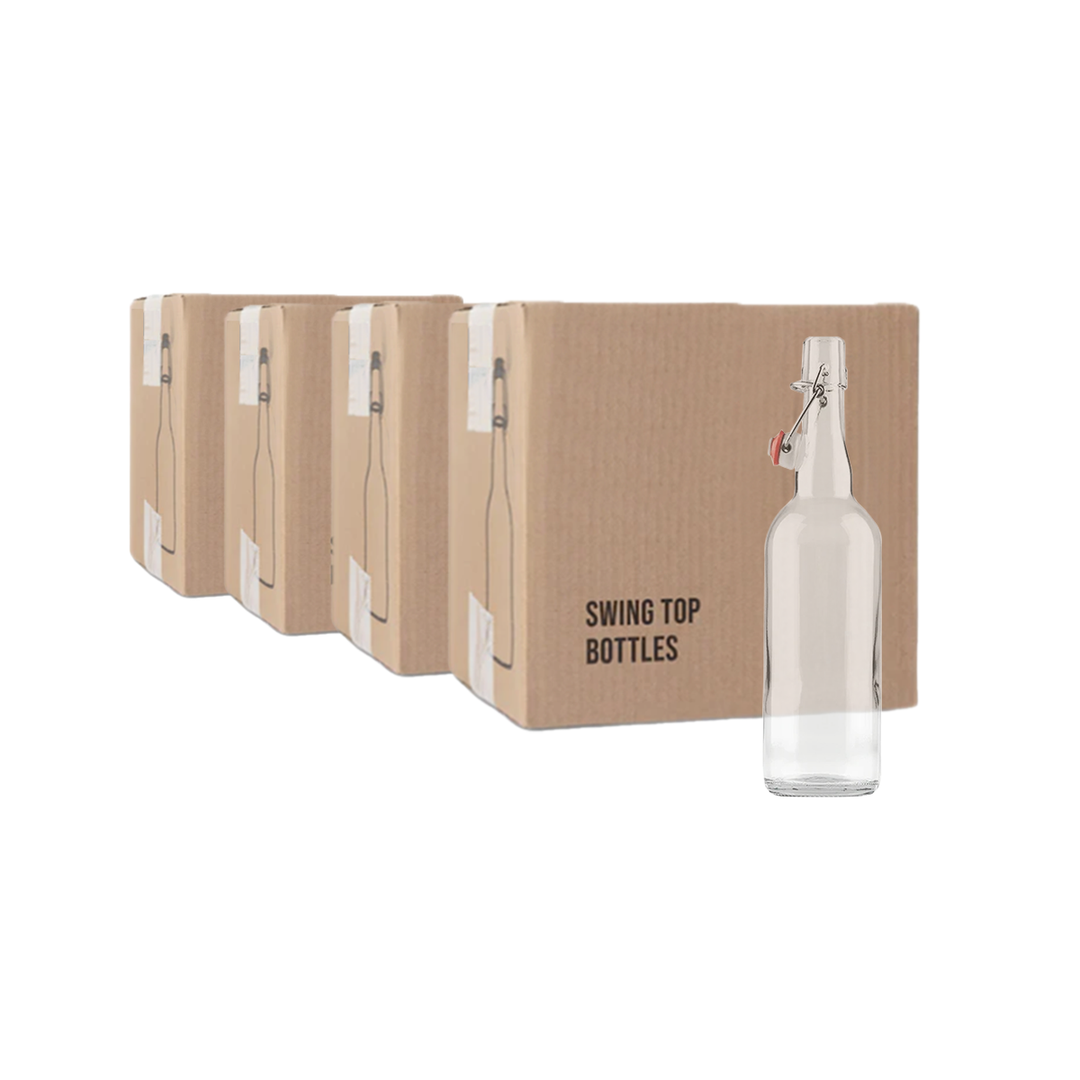 Swingtop Flip Top Glass Bottles | Clear (750 ml) 4 Cases of 12 bottles