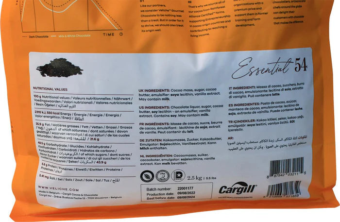 Cargill VSO Veliche Essential 54 - Dark Chocolate Callets - 54% - Canadian Distribution