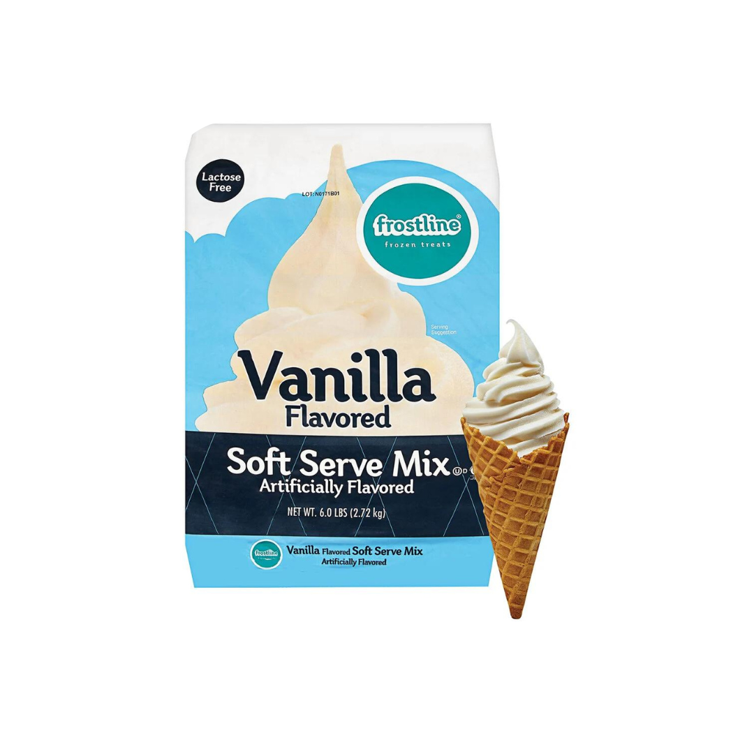 Frostline Vanilla Soft Serve Ice Cream Mix 6 Lbs. Bag Case 6 X 6 lbs. Bags 56 Cases per Pallet Canadian Distributor