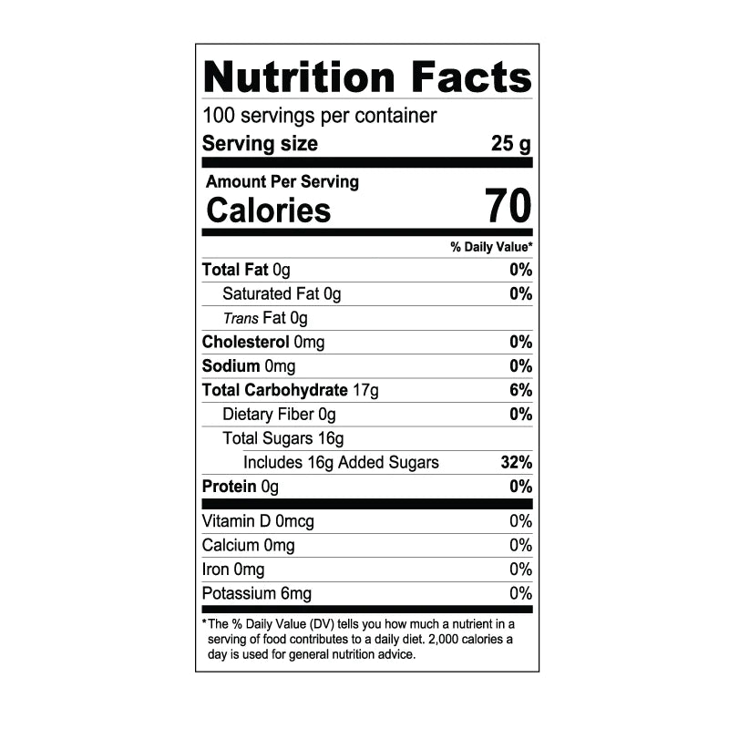 Lemon Fruit Syrup Nutritional Information