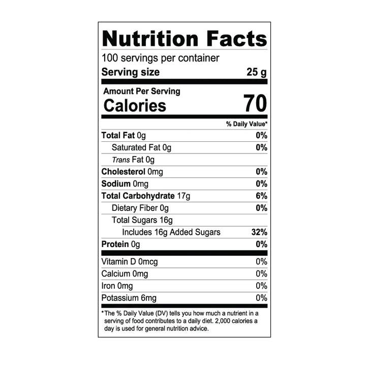 Lemon Fruit Syrup Nutritional Information