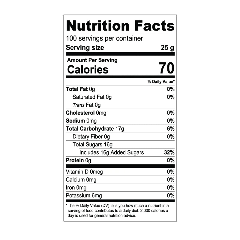 Mango Fruit Syrup Nutritional Information