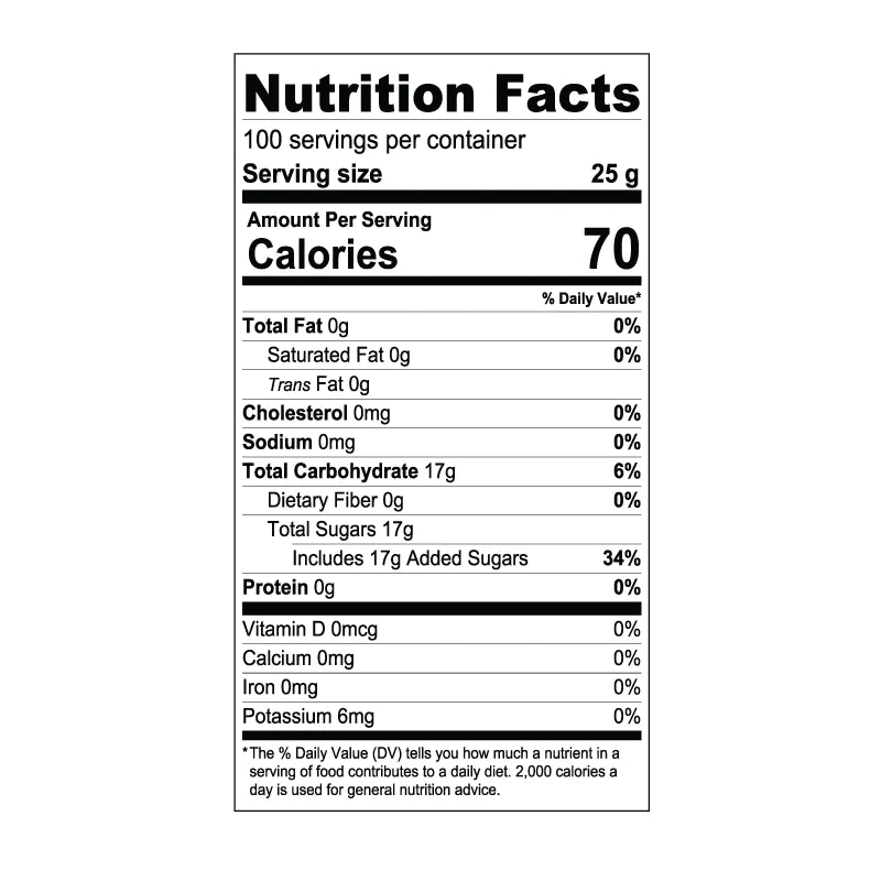 Orange Fruit Syrup Nutritional Information