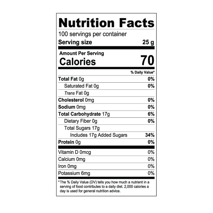 Pineapple Fruit Syrup Nutritional Information