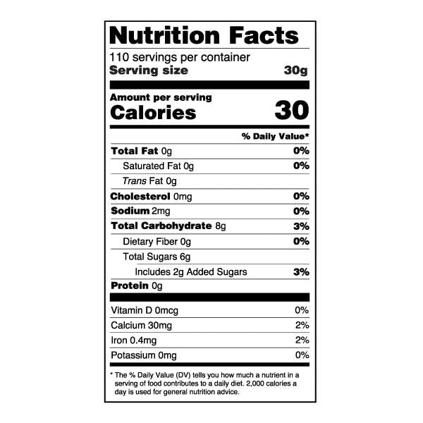 Popping Boba Nutrition Facts