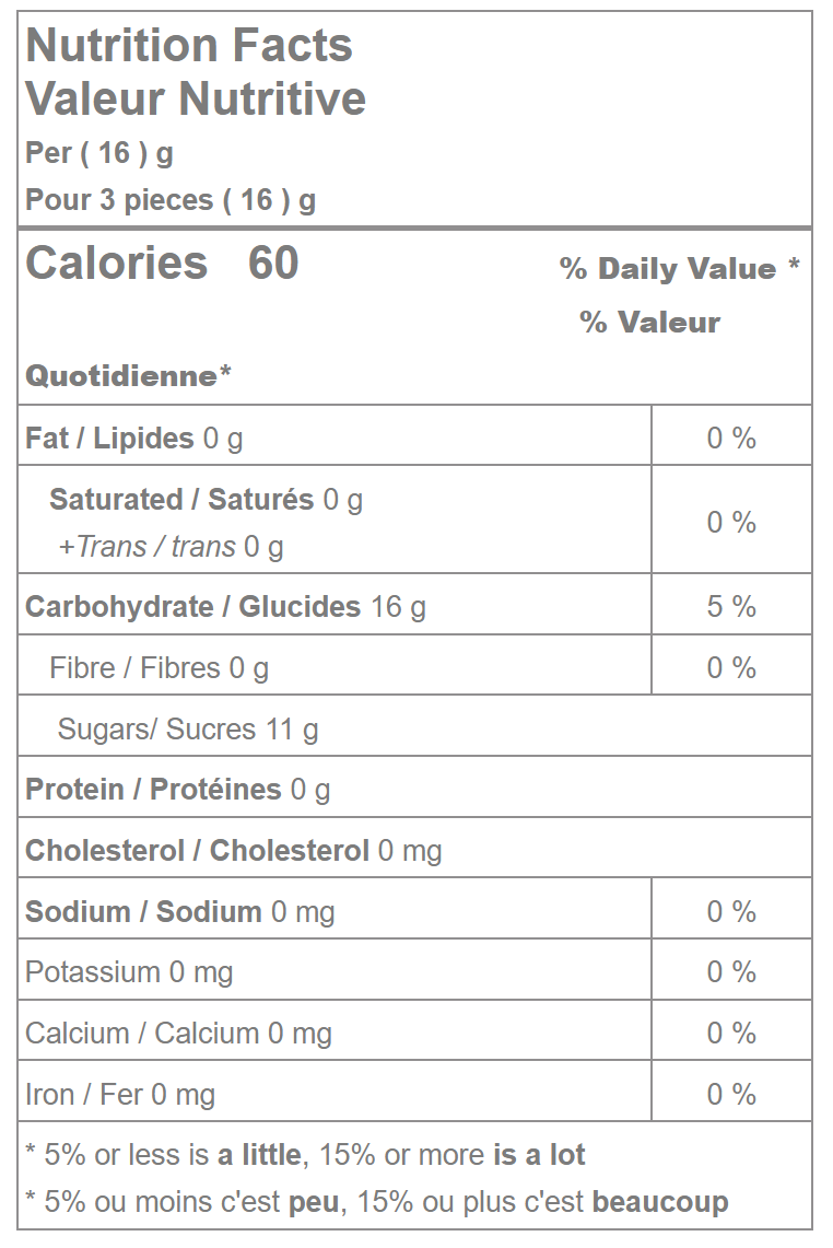 Red Pinwheel mints nutrition facts