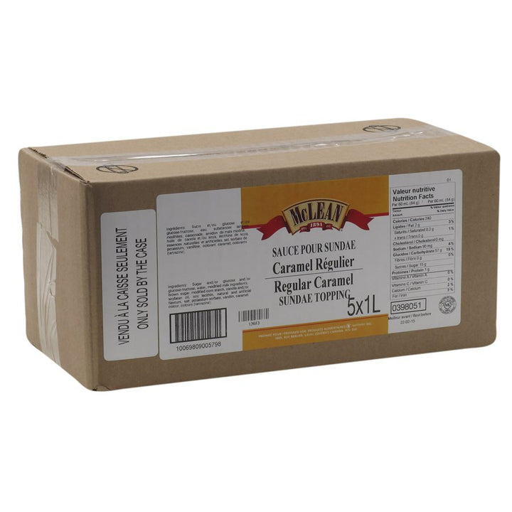 Garniture régulière pour coupe glacée au caramel - 5X1L/CS - par McLean Canada