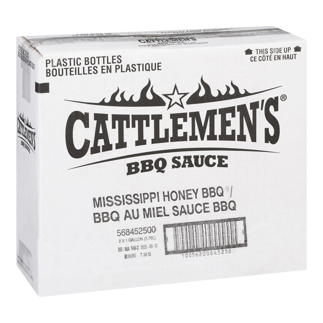 Sauce BBQ style Mississippi au miel - 2 x 3,78 L - Cattlemen's - Ingrédients pour restaurants et services de restauration - Distribution canadienne