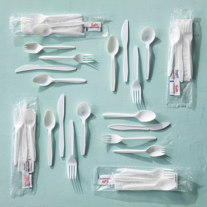 Couteaux en plastique polypropylène blanc, poids moyen - 1000 unités - Prairie Packaging - Emballage et accessoires - Fournitures et équipement pour restaurants - Distribution canadienne