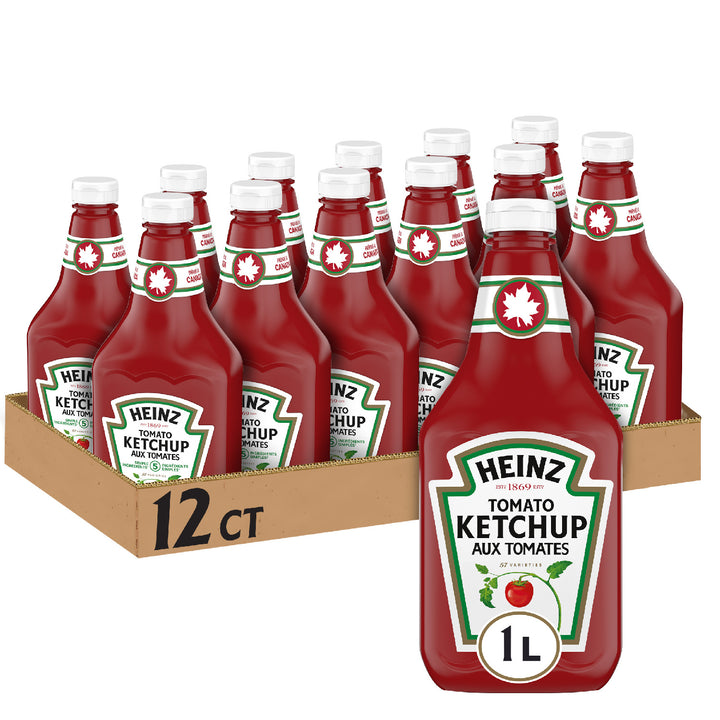 Ketchup Squeeze Bottle - 12 x 1 L - Heinz - Restaurant and Foodservice Ingredients - Canadian Distribution
