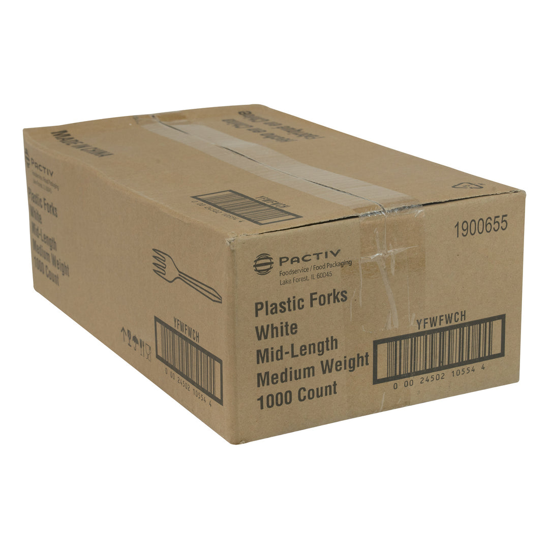Fourchette en plastique polypropylène blanche, poids moyen - 1000 unités - Prairie Packagi - Emballage et accessoires - Fournitures et équipement pour restaurants - Distribution canadienne